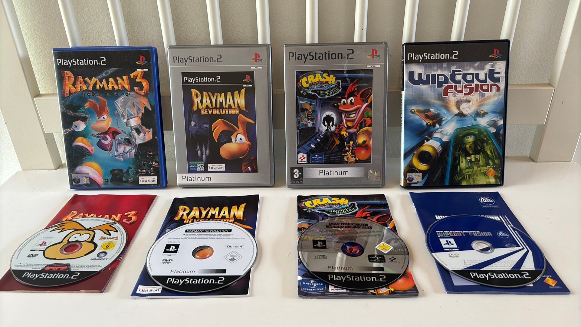 Rayman 3 & Revolution, Crash Bandicoot en Wipeout Fusion PS2, Spelcomputers en Games, Games | Sony PlayStation 2, 1 speler, Zo goed als nieuw