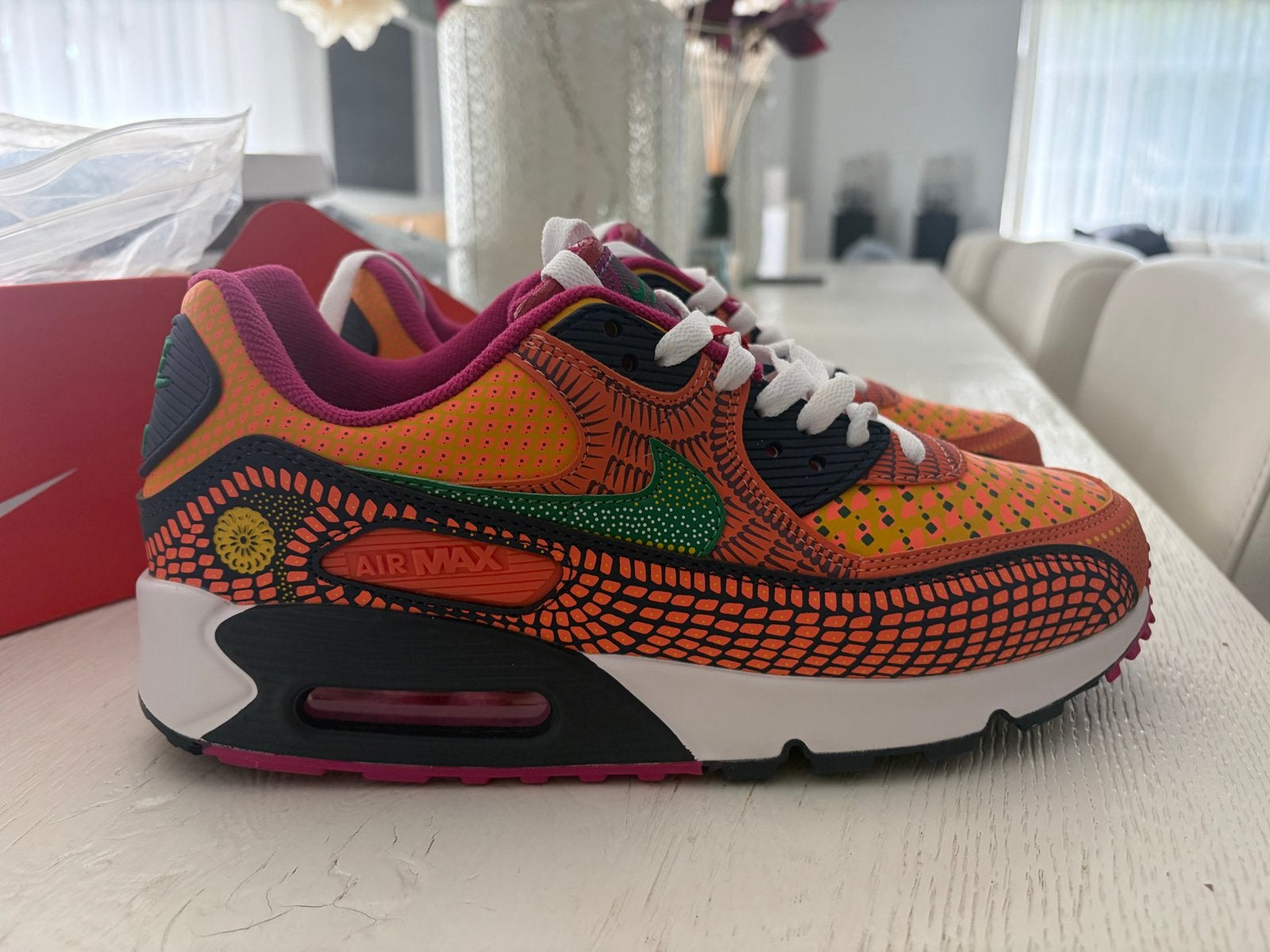Nike Air Max 90 Día de Muertos - Nieuw in doos, Ophalen of Verzenden, Nieuw, Oranje, Sneakers of Gympen