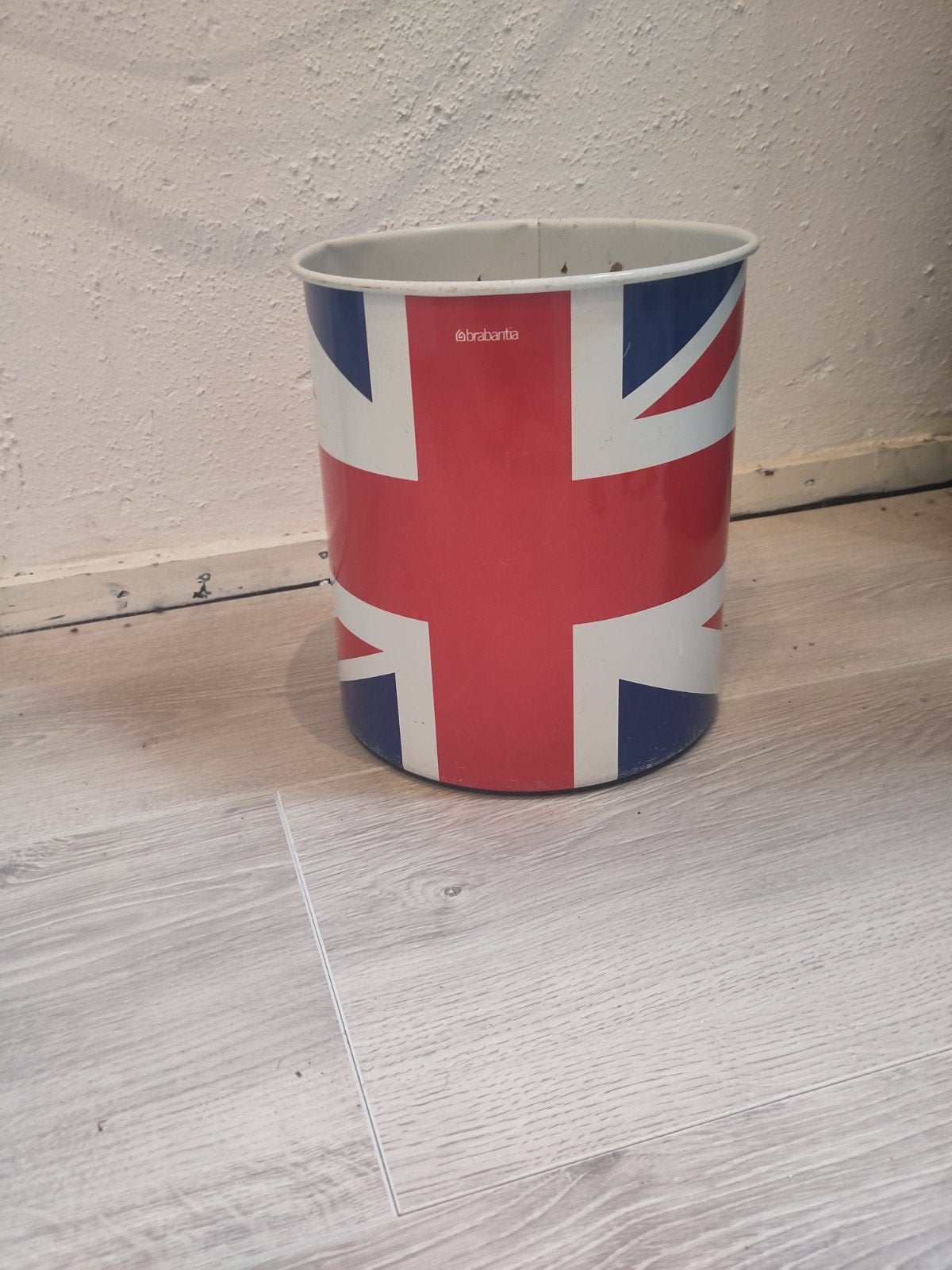 Brabantia prullenbak met Union Jack dessign, Ophalen, Gebruikt, Minder dan 10 liter, Metaal