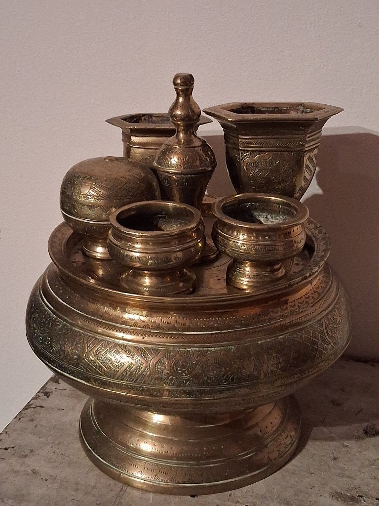 Sirihstel  Betelnoot set Oost-Java 1900/ Wayang topeng kris, Ritueel object, Goud, Ophalen of Verzenden, Indonesië