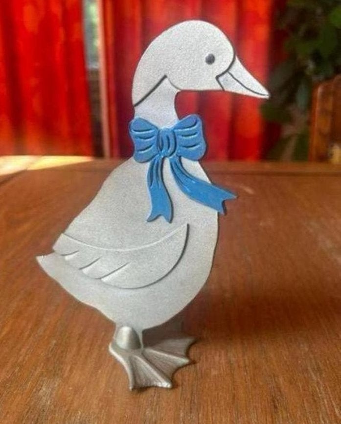 Metalen gans met strik 1980, Ophalen of Verzenden