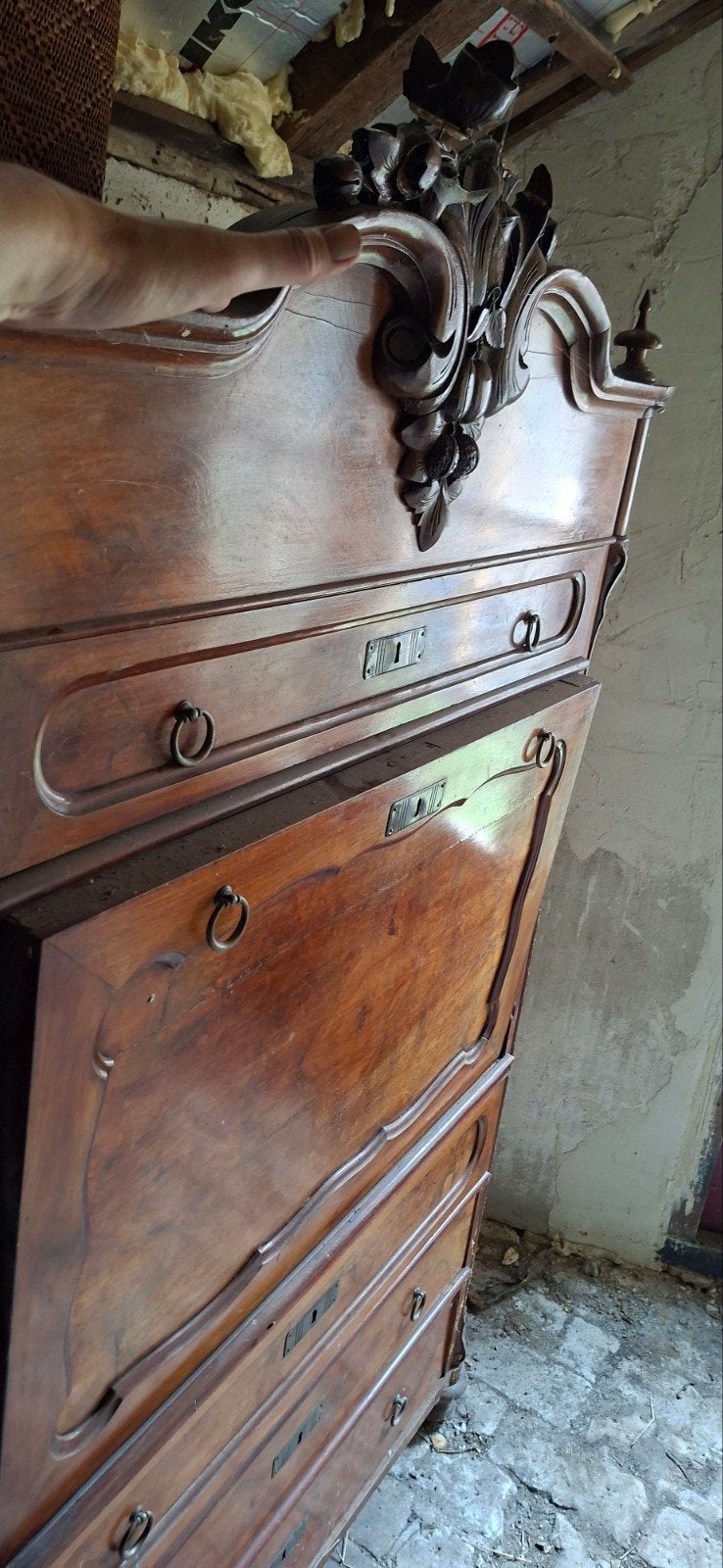 bureau kuifkast, Ophalen, Gebruikt