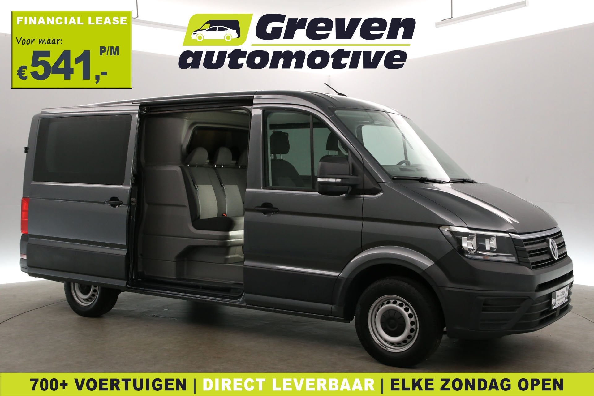 Volkswagen Crafter 2.0 TDI 140PK L3H2 | DC | 6 Zits | Airco, Auto's, Stof, Gebruikt, Verwarmde buitenspiegels, 4 cilinders