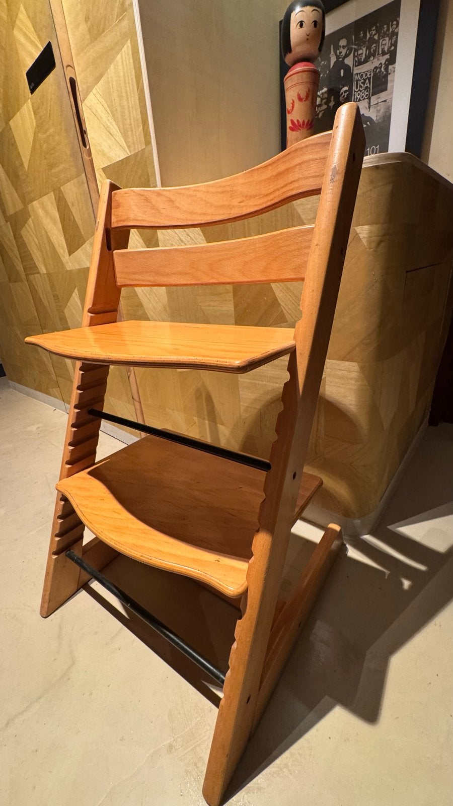 Stokke Tripp Trapp Stoel - Bruin Naturel Beukenhout, Ophalen, Gebruikt, Meegroeistoel