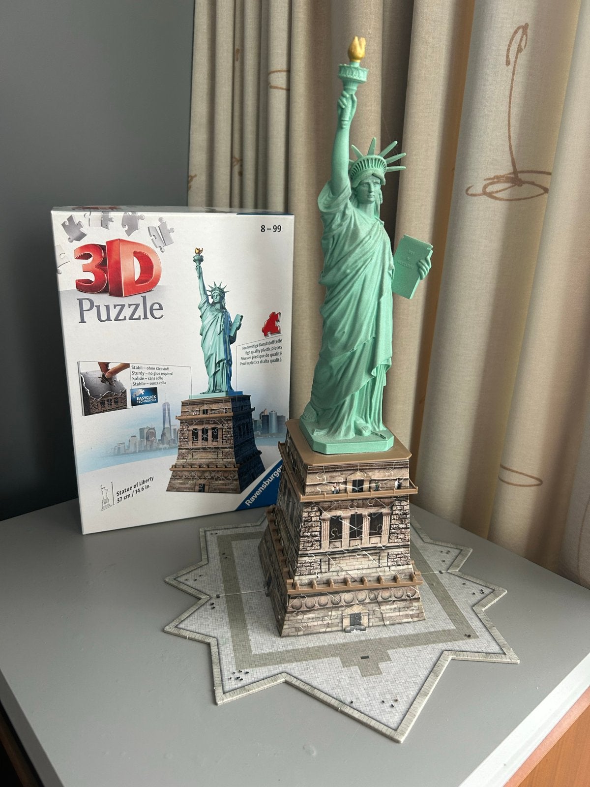 Ravensburger 3D Puzzel Vrijheidsbeeld 108 stukjes, Ophalen, 10 tot 50 stukjes, Zo goed als nieuw, 6 jaar of ouder