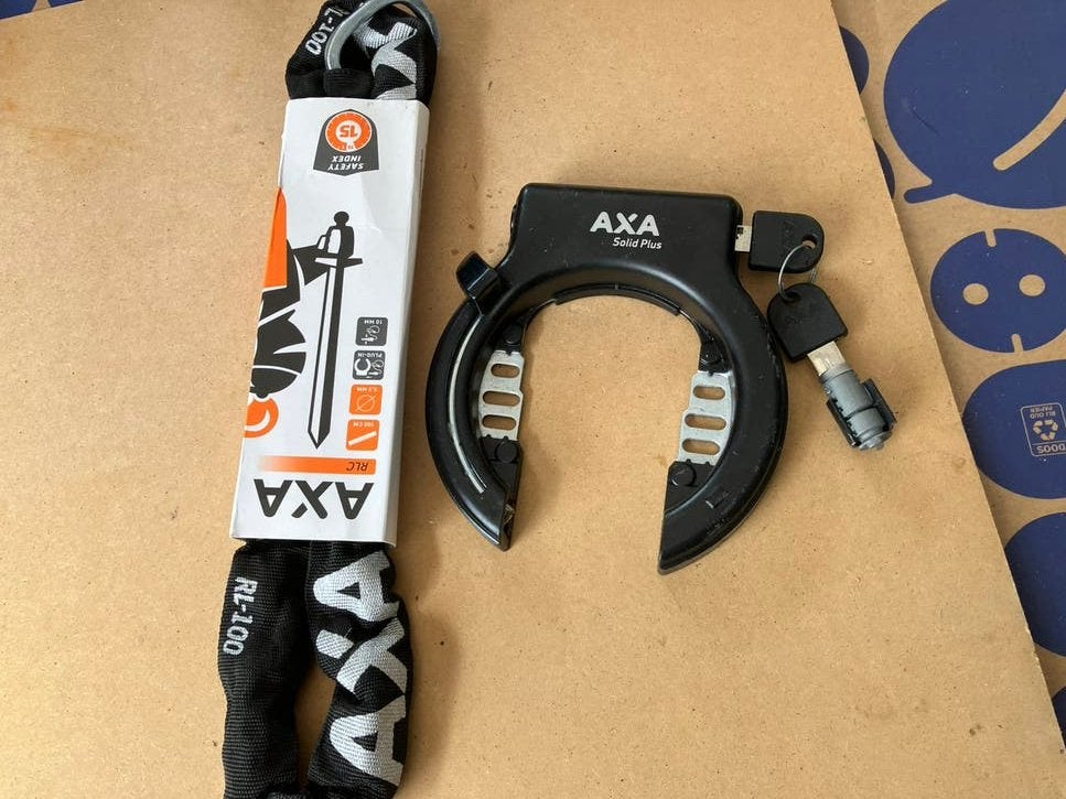 Axa slot nieuw met nieuwe insteekketting (adv2), Ophalen of Verzenden, Nieuw, Ringslot