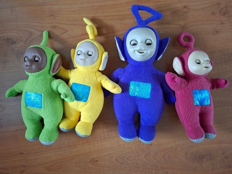 Teletubbies /knuffels originele vintage 4x pakket, Gebruikt, Overige merken, Overige karakters, Overige typen