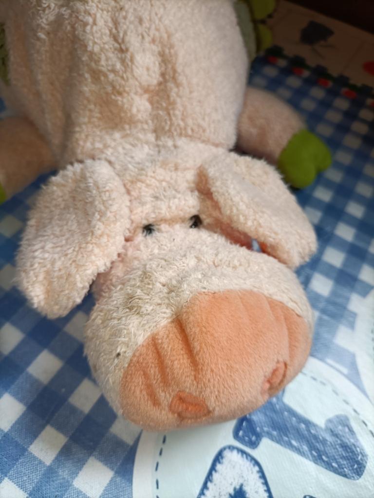 NICI Roze varken knuffel met groene vlekken vintage, Ophalen of Verzenden, Zo goed als nieuw, Overige typen