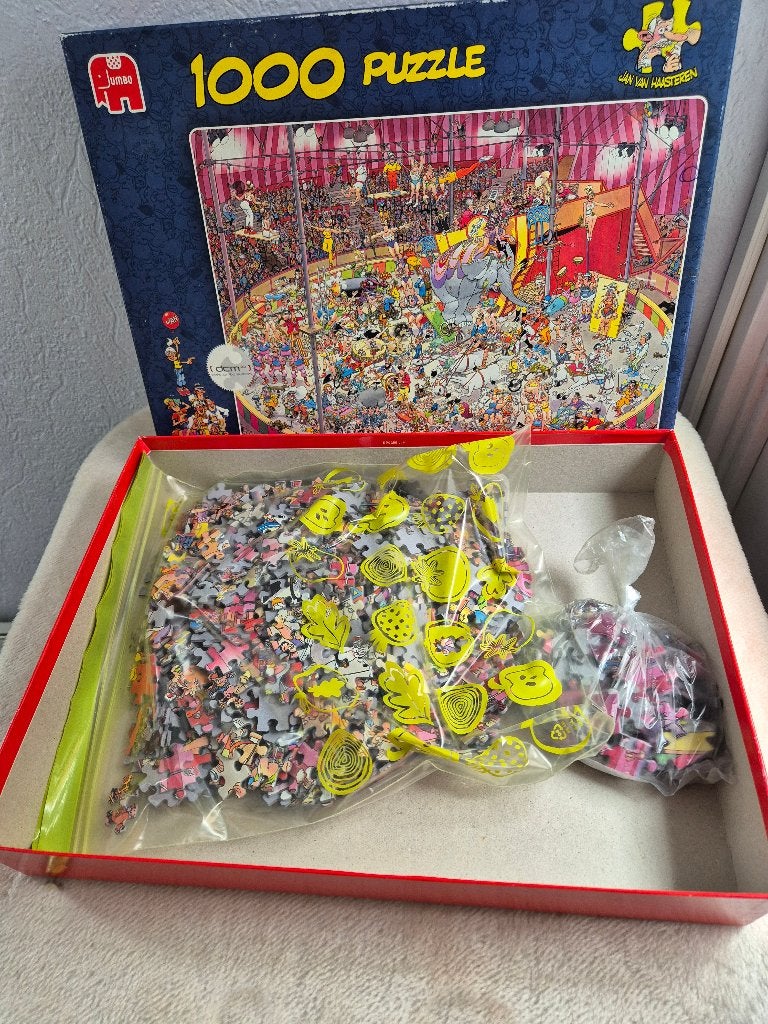 Jan van Haasteren Het Circus 1000 stukjes, Ophalen, 500 t/m 1500 stukjes, Zo goed als nieuw, Legpuzzel