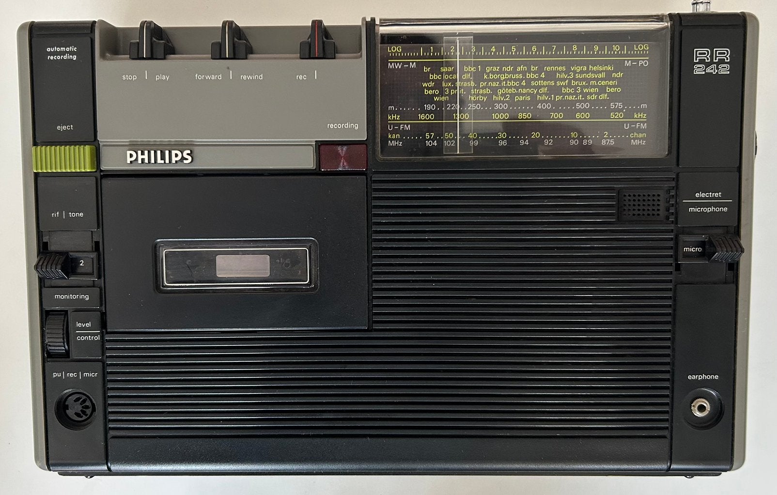 Nette radio cassette Philips jaren 70, Ophalen of Verzenden