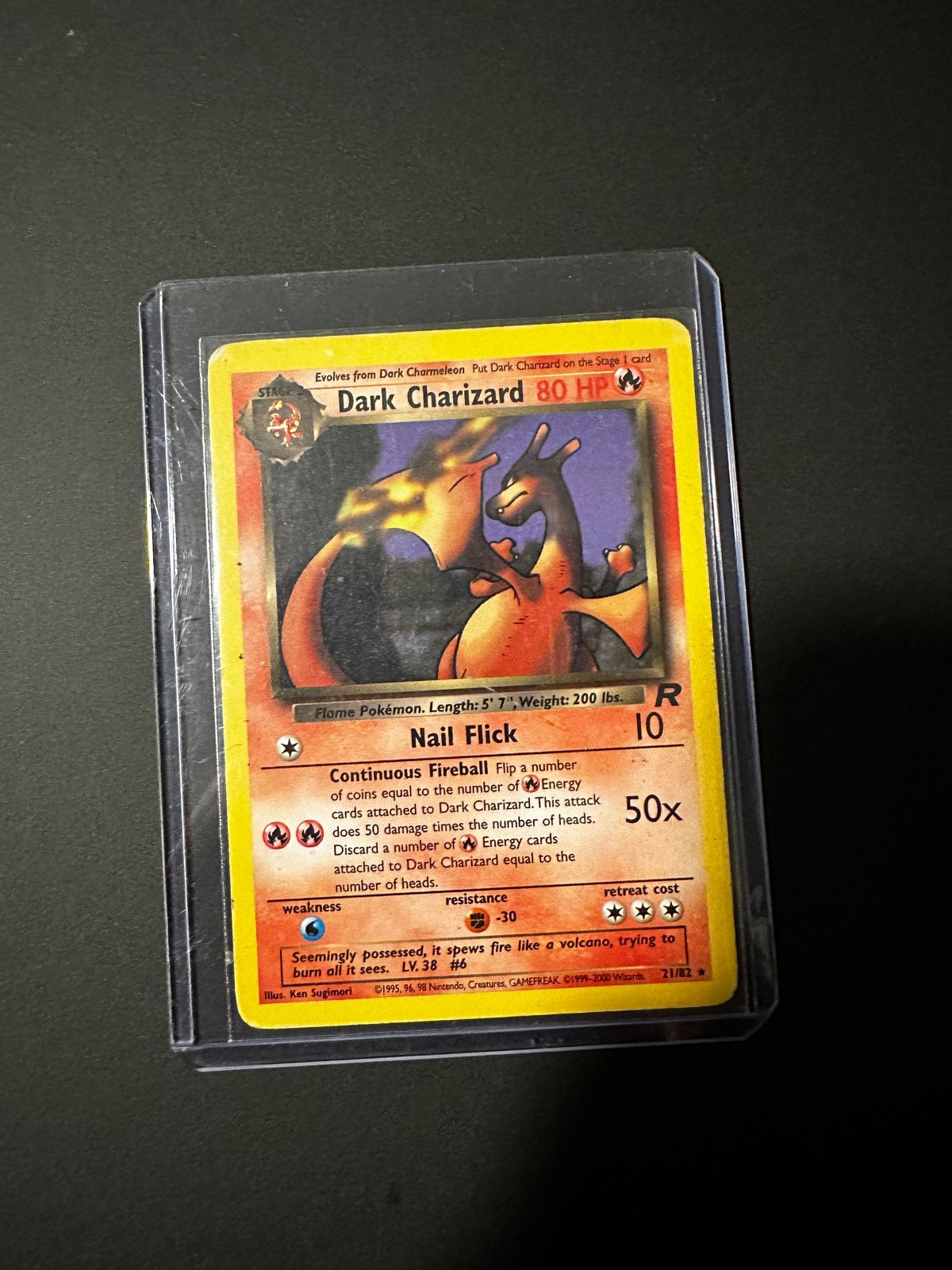 Dark Charizard TR 21, Ophalen of Verzenden, Gebruikt, Losse kaart