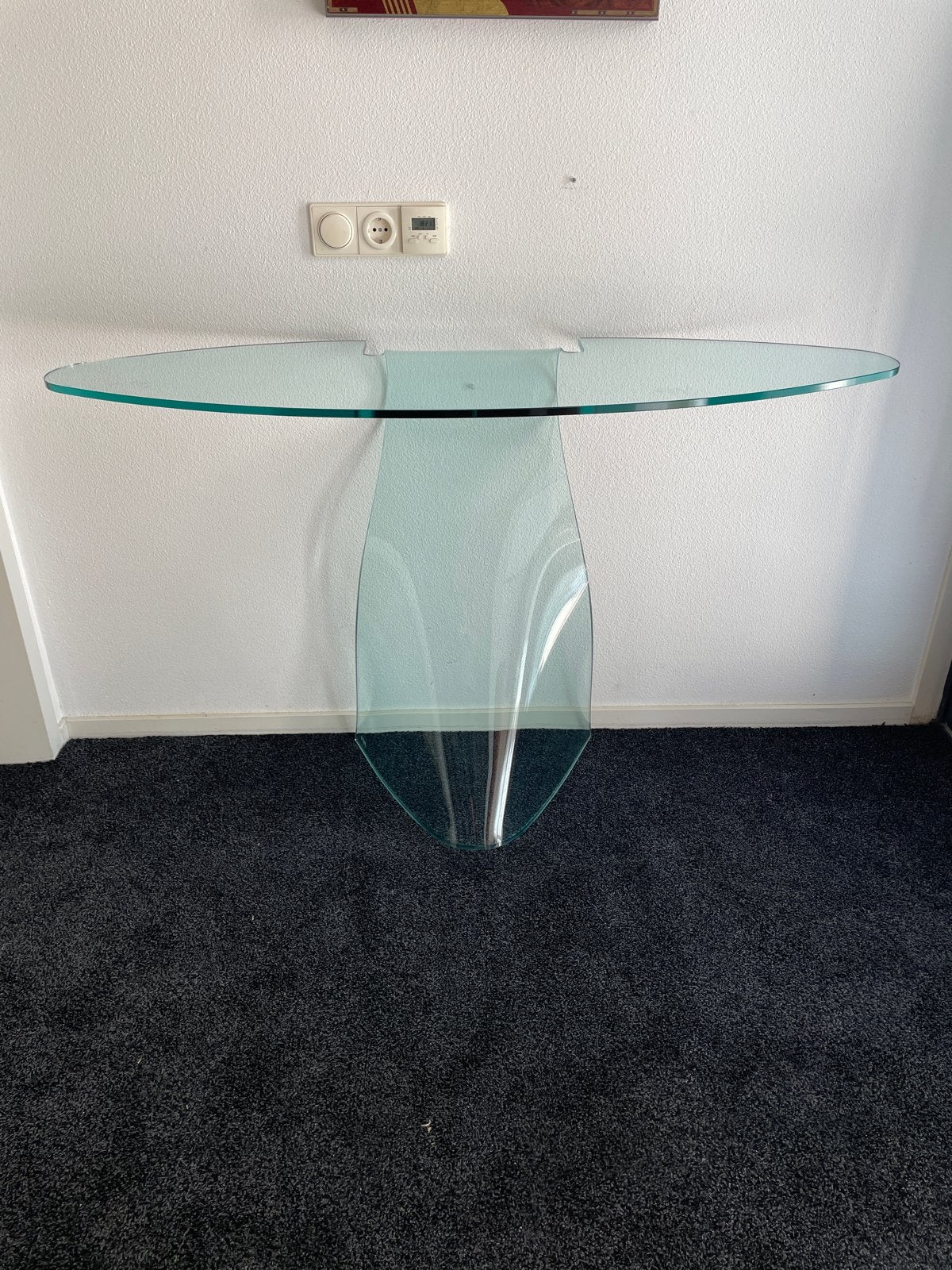 Design Glazen Console Tafel Fiam Italia, Ophalen, 75 cm of meer, Overige vormen, 60 cm of meer