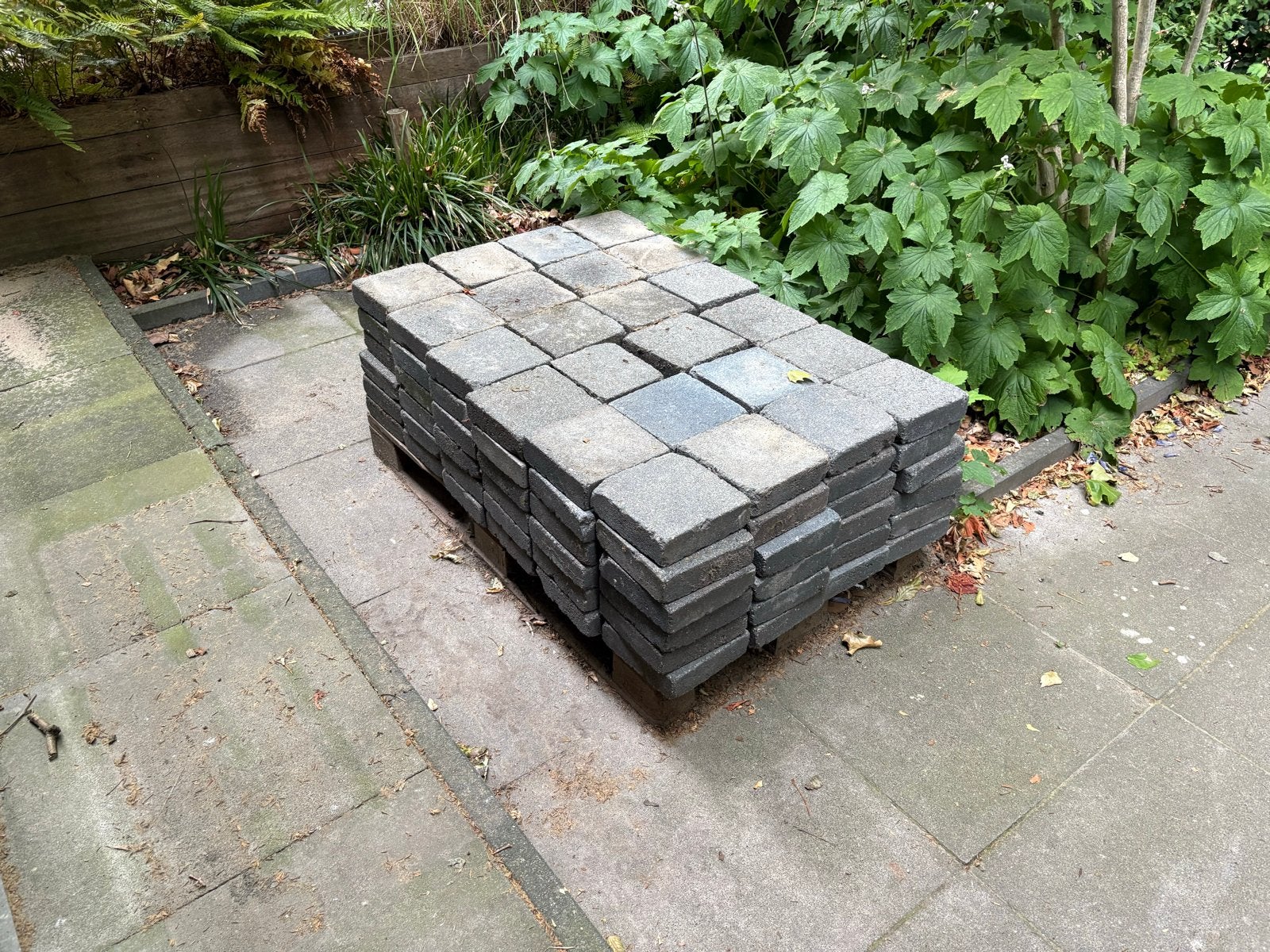 Stenen bestrating 144 stenen 5,7 m2, Tuin en Terras, Tegels en Klinkers, Gebruikt, Terrastegels, Beton, 5 tot 10 m², Ophalen