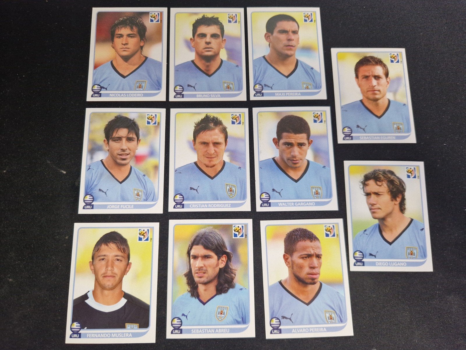 Uruguay WK 2010 Panini Voetbalplaatjes - Set van 10, Ophalen of Verzenden, Zo goed als nieuw, Buitenlandse clubs, Poster, Plaatje of Sticker