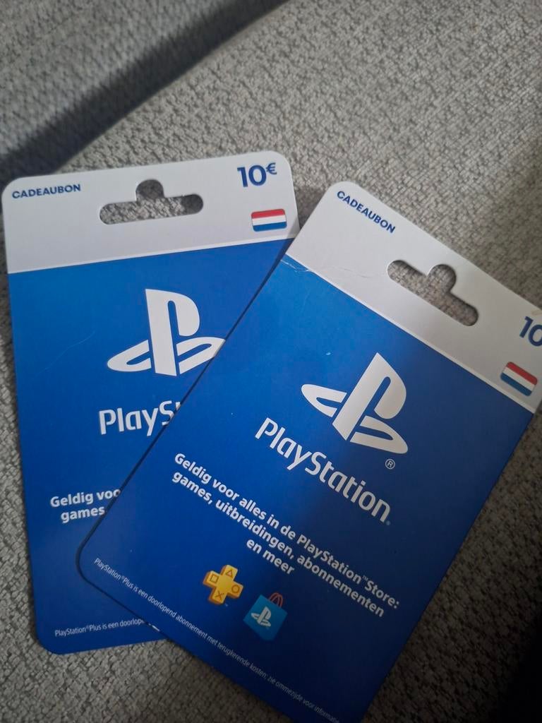 PlayStation Store Cadeaubonnen - 2x €10 tegoed, Ophalen of Verzenden, Nieuw, Overige typen, PlayStation 5