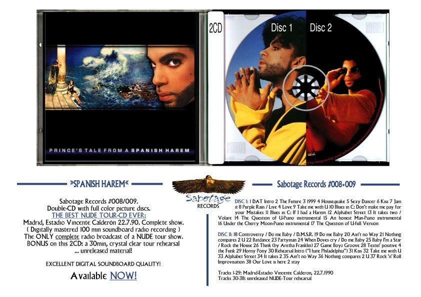 Prince - SPANISH HAREM 1990 (2CD) Nude Tour Madrid, Live-album, Speciale editie, Nieuw in verpakking, Verzenden