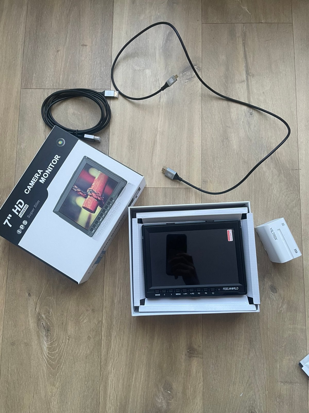 Feelworld FW759 7-inch 4K HDMI-cameramonitor – complete set, Ophalen, Nieuw