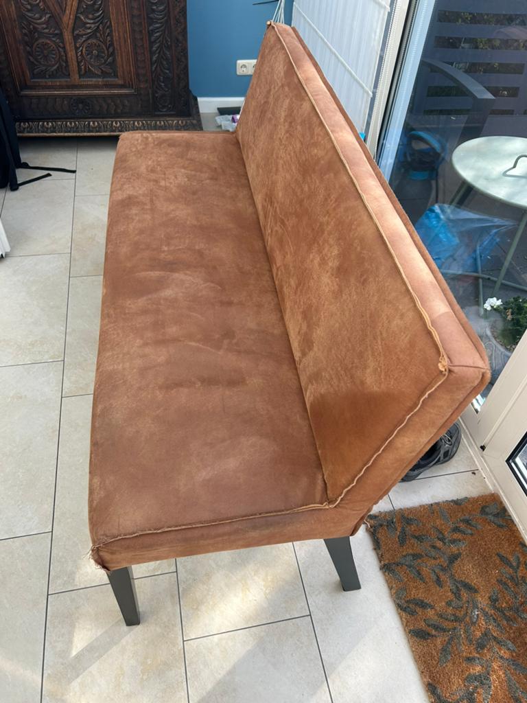 Eetkamerbank Be Pure Home Rodeo Cognac, Huis en Inrichting, Banken | Sofa's en Chaises Longues, Ophalen, Gebruikt, Stoer, Minder dan 75 cm