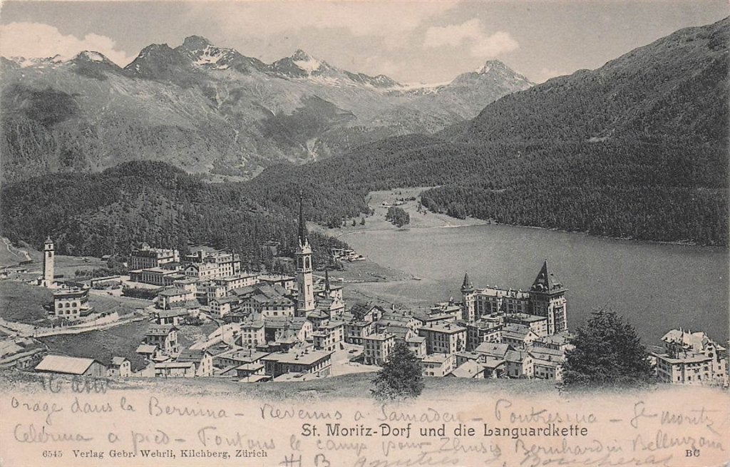 702-107-049 St Moritz-Dorf Und Die Languardkette, Verzamelen, Verzenden, Voor 1920, Overig Europa