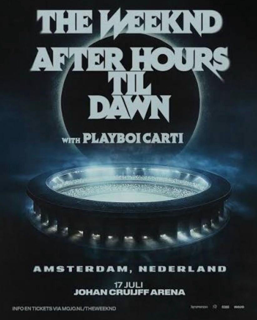 2 tickets The Weeknd concert 16 juli Arena, Twee personen, Juli