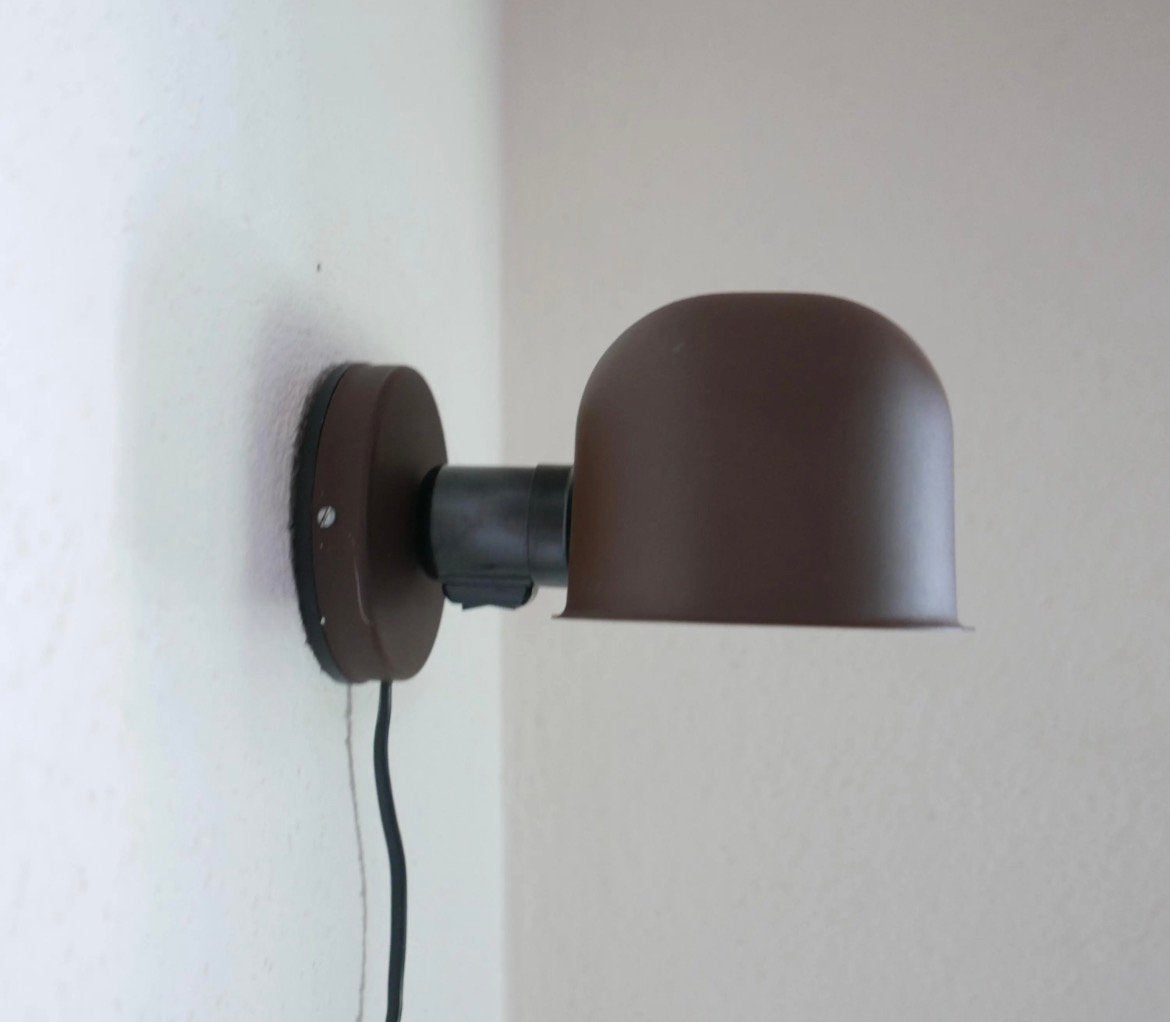 Dijkstra Holland wandlamp / bedlamp | Bruin | jaren 70, Vintage, Ophalen of Verzenden, Zo goed als nieuw, Metaal