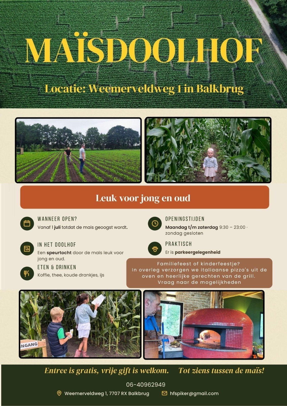GRATIS entree maisdoolhof Spiker Balkbrug, Drie personen of meer, Ticket of Toegangskaart