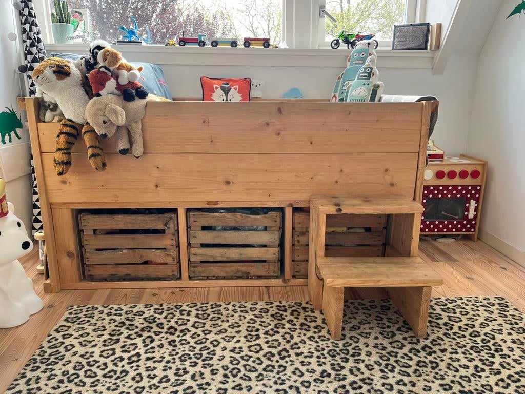Kajuitbed Mees naturel 70x150, Ophalen, Gebruikt, 70 tot 85 cm, 140 tot 160 cm
