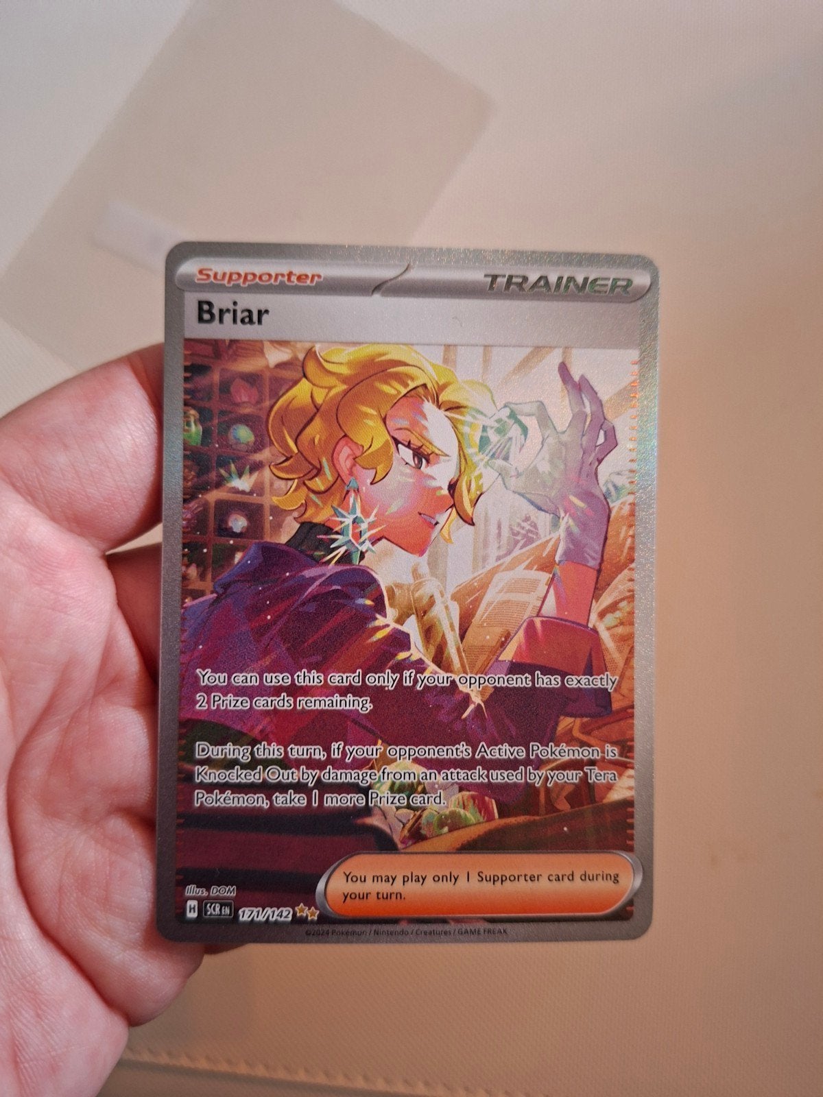 Briar Full Art Trainer 171/142 Stellar Crown, Ophalen of Verzenden, Zo goed als nieuw, Losse kaart