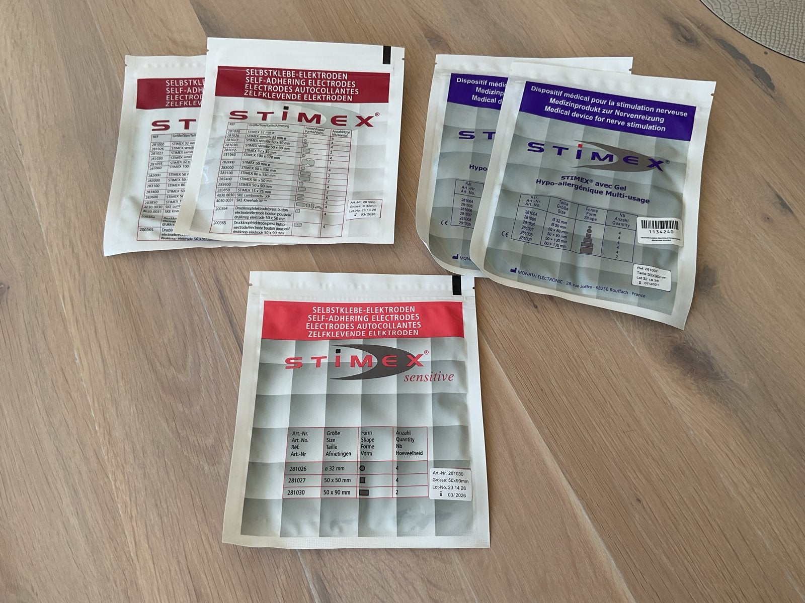 Electroden voor Tens apparaat zelfklevend Stimex en kabels, Ophalen of Verzenden, Nieuw