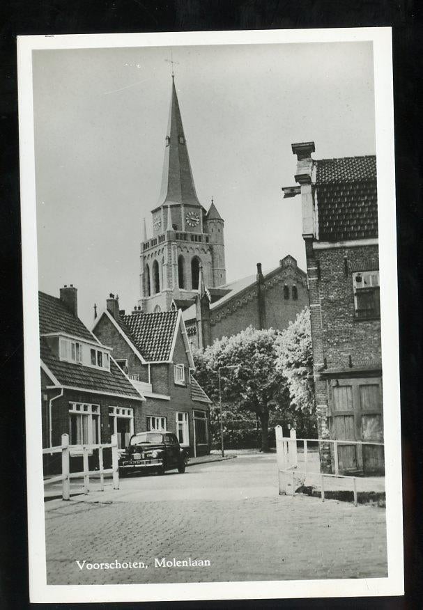 1955 Molenlaan Voorschoten fotokaart (ZH-126), Ophalen, 1940 tot 1960, Zuid-Holland