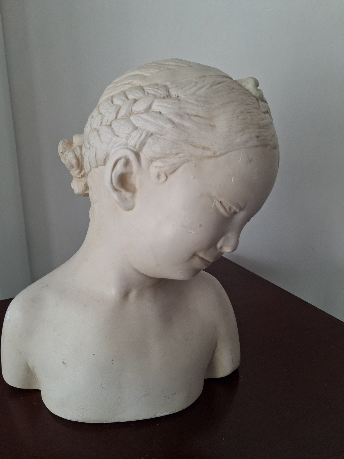 Buste ,,La rieuse de Pigalle'' stucoplaster 32hg.27br., Ophalen of Verzenden