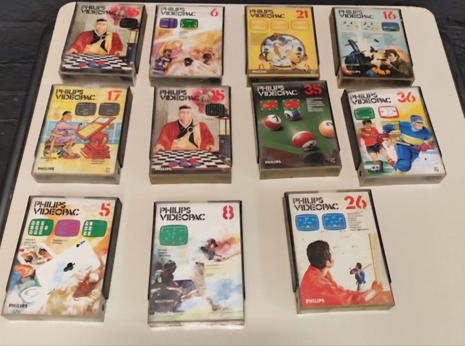 Philips Videopac G7000 Spellen Collectie - 11 Klassieke Game, Gebruikt, Overige genres, 2 spelers, Eén computer