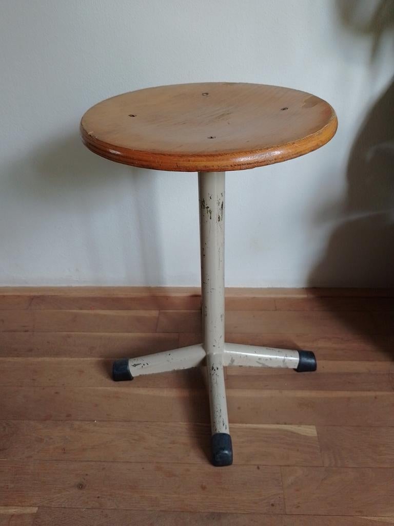 Vintage Krukje - Hout en Metaal - Ahrend, Huis en Inrichting, Ophalen of Verzenden, Gebruikt, Hout