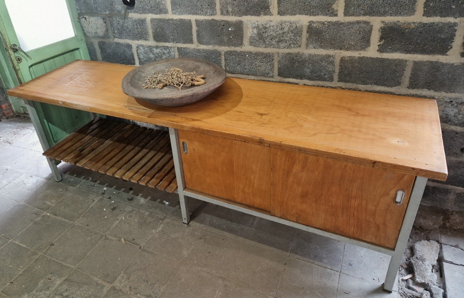 Authentieke slagerstafel bakkerstafel, Ophalen, Gebruikt