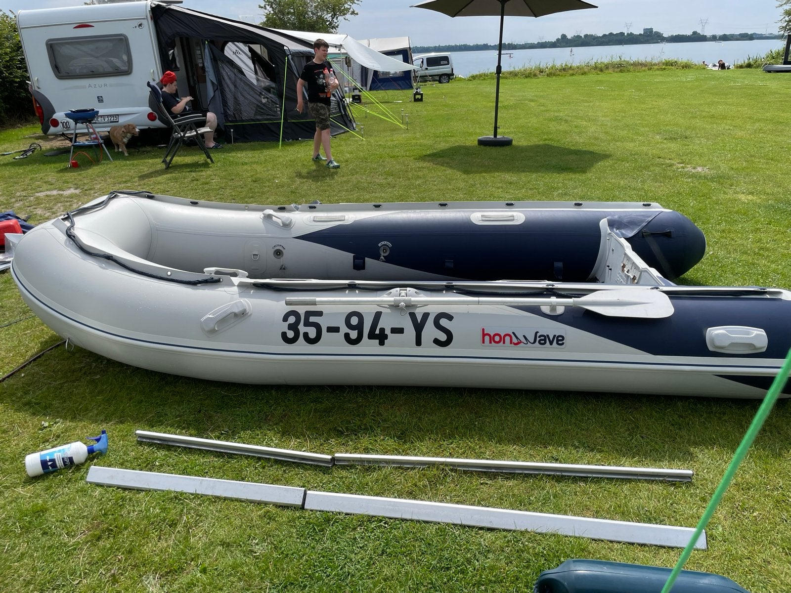Honwave T40 rubberboot met Honda 20pk buitenboordmotor, Watersport en Boten, Rubberboten, Aluminium, Gebruikt, Ophalen, Overige merken
