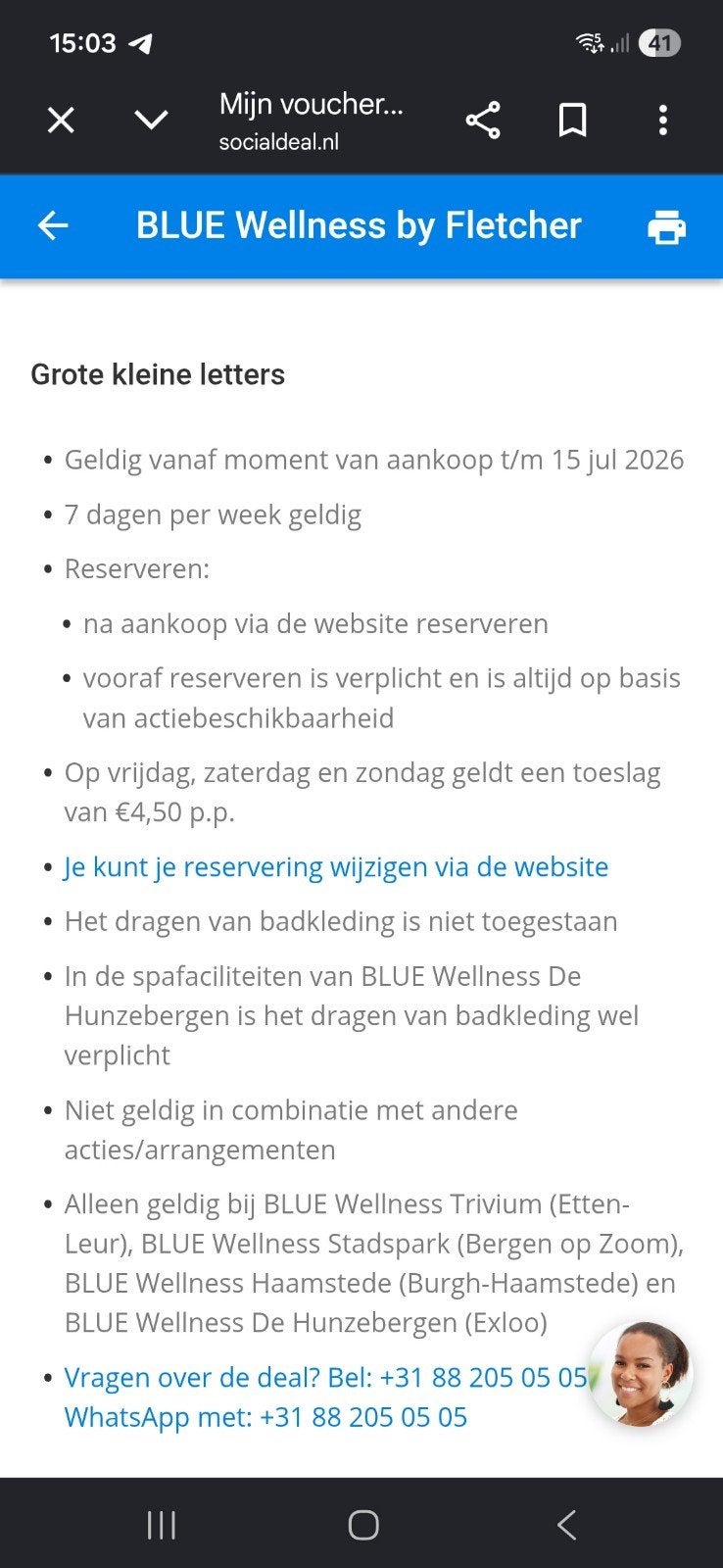 1 of 2x entree blue wellness, Twee personen, Cadeaubon, Spa of Sauna