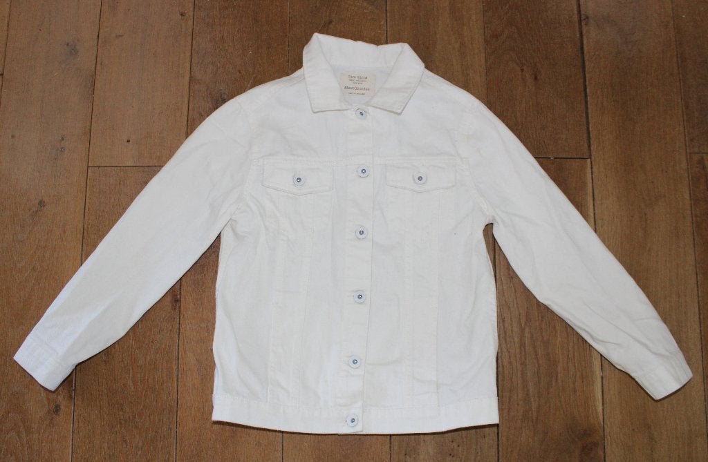 Wit spijkerjack van Zara 140, Kinderen en Baby's, Kinderkleding | Maat 140, Gebruikt, Meisje, Ophalen of Verzenden, Zara