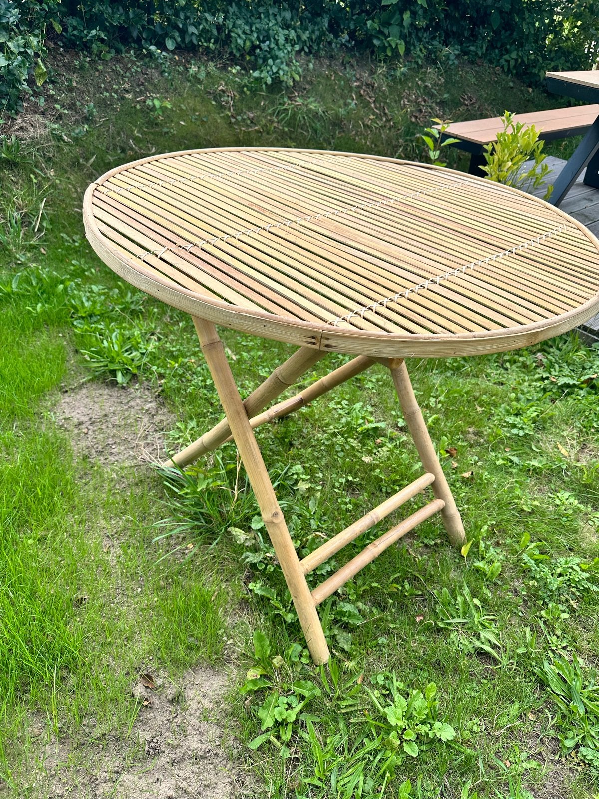 Nieuwe ronde bamboe tafel - 90 cm doorsnede, Ophalen, Nieuw, Rond, Hout