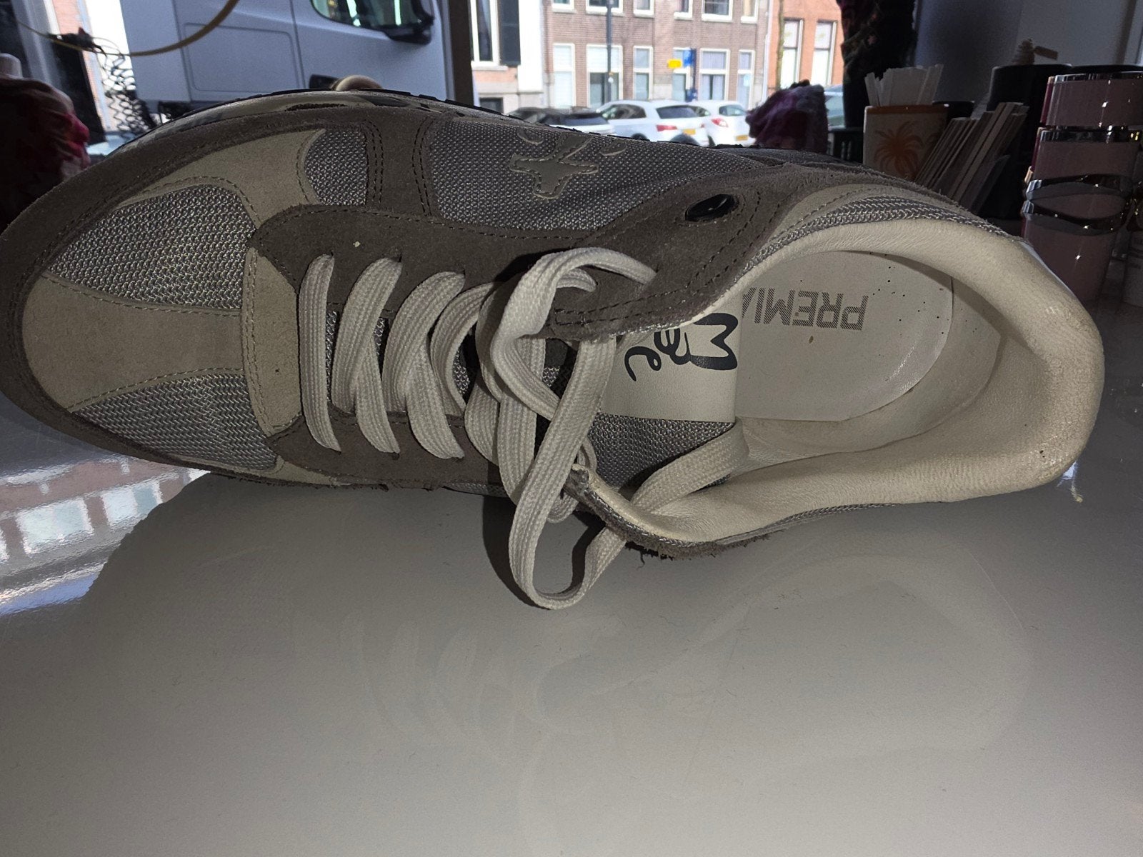 Premiata Sneakers Grijs/Beige - Maat 37, Overige kleuren, Ophalen of Verzenden, Sneakers of Gympen, Zo goed als nieuw