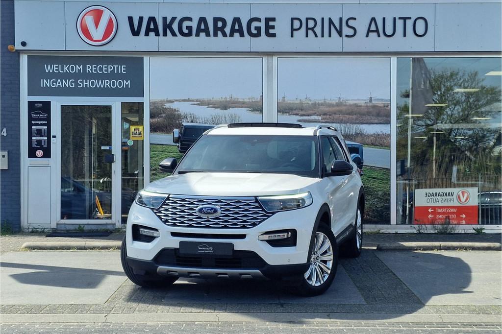 Ford Explorer 3.0 V6 PHEV PLATINUM |PANO|BTW|360CAM|B&O|DEAL, Auto's, Ford, Zwart, Wit, Bedrijf, 2956 cc