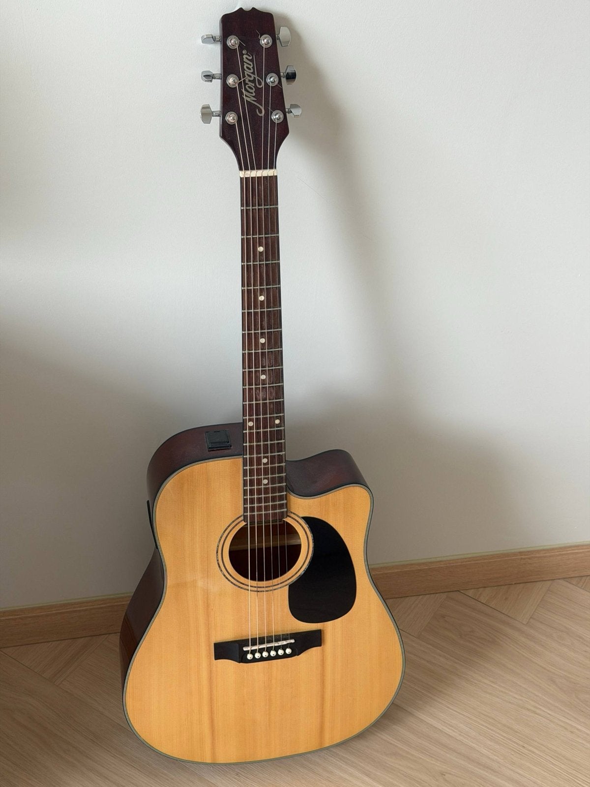 Morgan Western gitaar met element en gigbag, Ophalen, Zo goed als nieuw, Western- of Steelstringgitaar, Met (piezo-)element
