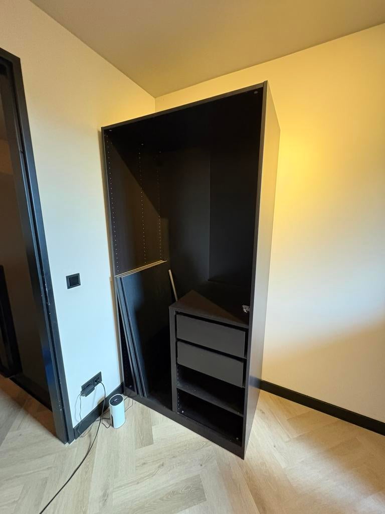 Ikea pax kast zwart, Ophalen, 200 cm of meer, 50 tot 100 cm, Zo goed als nieuw