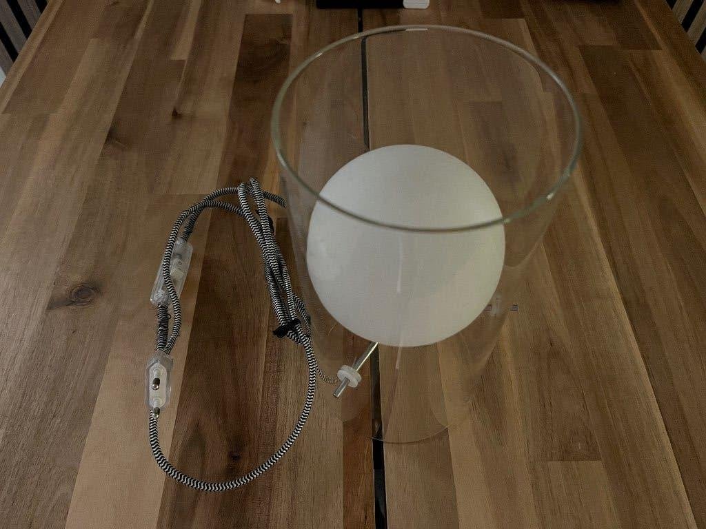 Nachtkast Lamp, Ophalen, Gebruikt, Glas, 22 cm