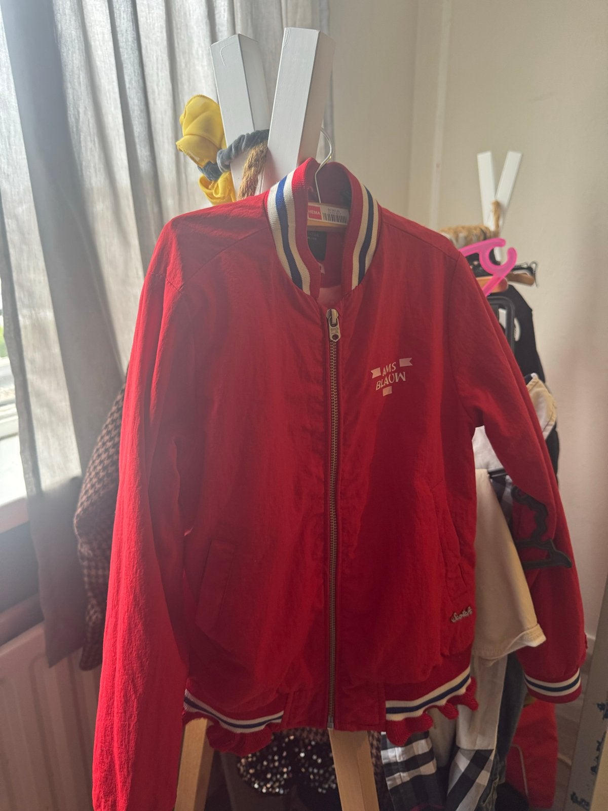 Scotch & Soda Meisjes Zomerjas - Rood Bomberjack Maat 128, Ophalen of Verzenden, Zo goed als nieuw, Meisje