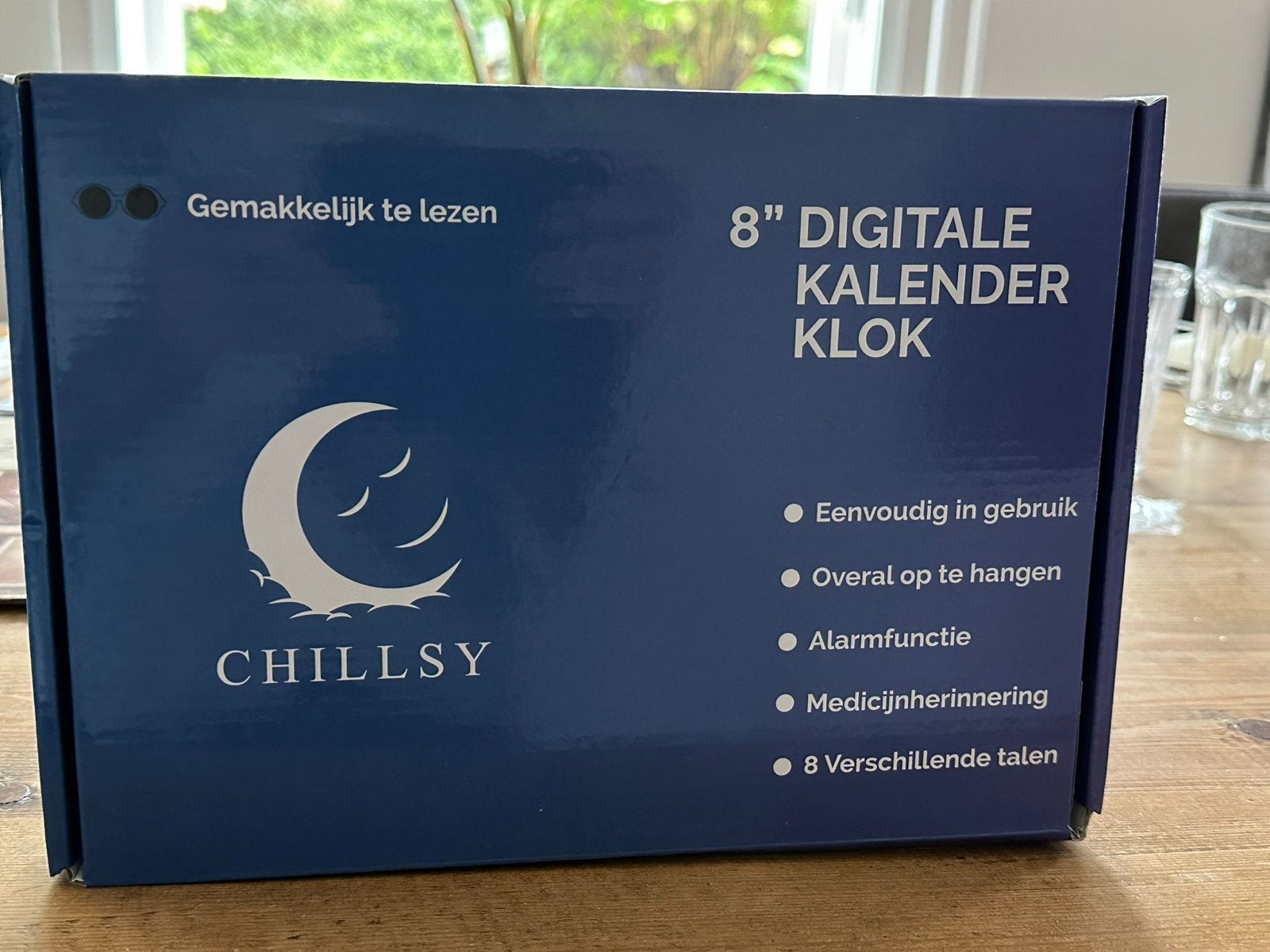 8” Digitale Kalenderklok met Alarm & Medicijnherinnering, Ophalen, Nieuw, Digitaal, Wekker of Tafelklok
