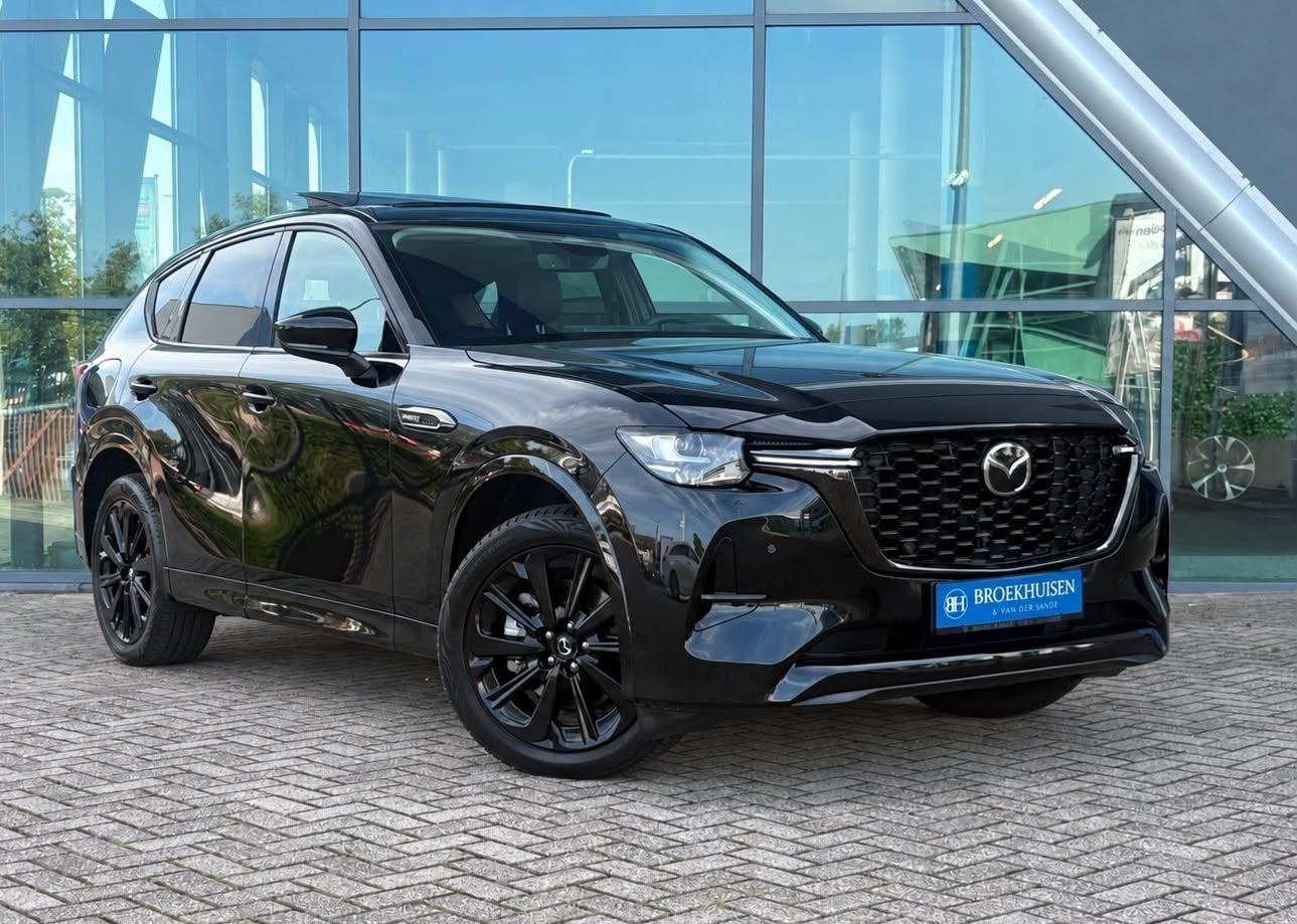 Mazda CX-60 2.5 e-SkyActiv PHEV Homura Plus 327pk Panoramada, Auto's, Automaat, Dealer onderhouden, Gebruikt, Zwart
