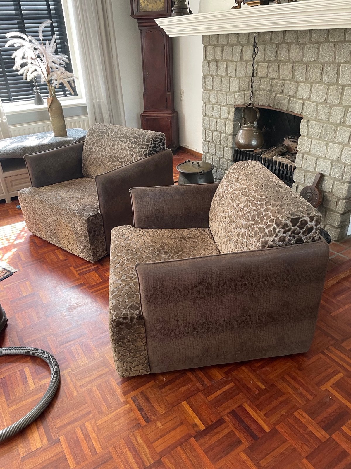 Twee comfortabele fauteuils met dierenprint, Ophalen, Gebruikt, Twee, Stof