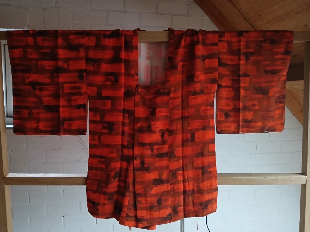 Traditionele Japanse Kimono haori jasje red matsu, Ophalen of Verzenden