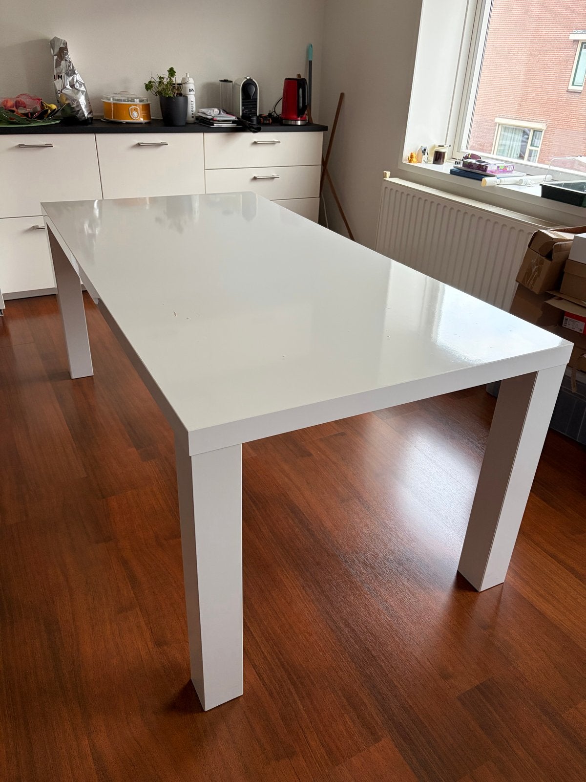 Ikea Witte Eettafel 180x90 cm, Ophalen, Overige materialen, Gebruikt, 50 tot 100 cm