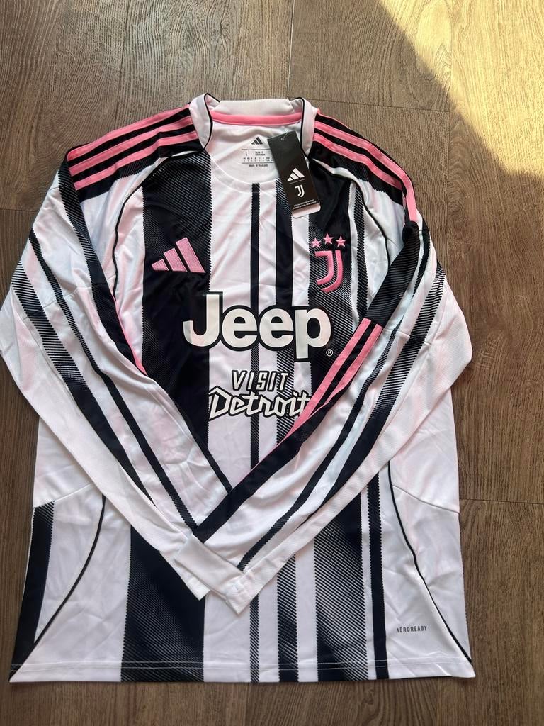 Juventus Longsleeve Shirt - Zwart/Wit/Roze, Maat 52/54 (L), Zwart, Nieuw, Ophalen of Verzenden